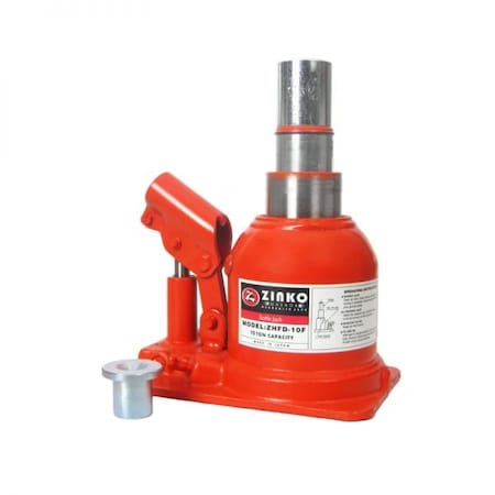 Zinko ZHFD-10F Bottle Jack, 2 Stage, 10 ton 81-10F